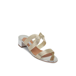 【Aquazzura】 Esencia 50スエードミュール Esencia 50 suede mules in gold - Aquazzura | Mytheresa