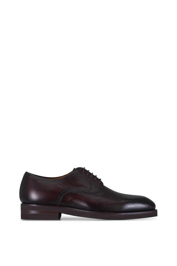 Santoni - Dilate Gray Leather Lace-Up Dress Shoe
