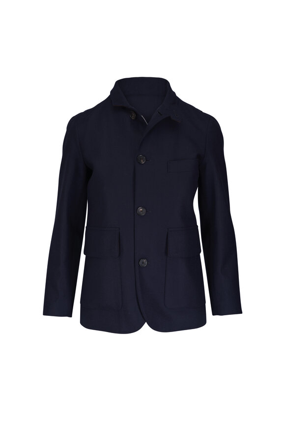 Bottega Veneta - Starry Night Blue Leather Bomber Jacket