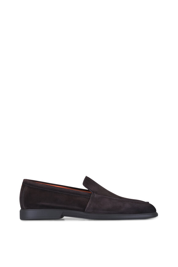 Santoni Malibu Dark Brown Suede Loafer - view 2
