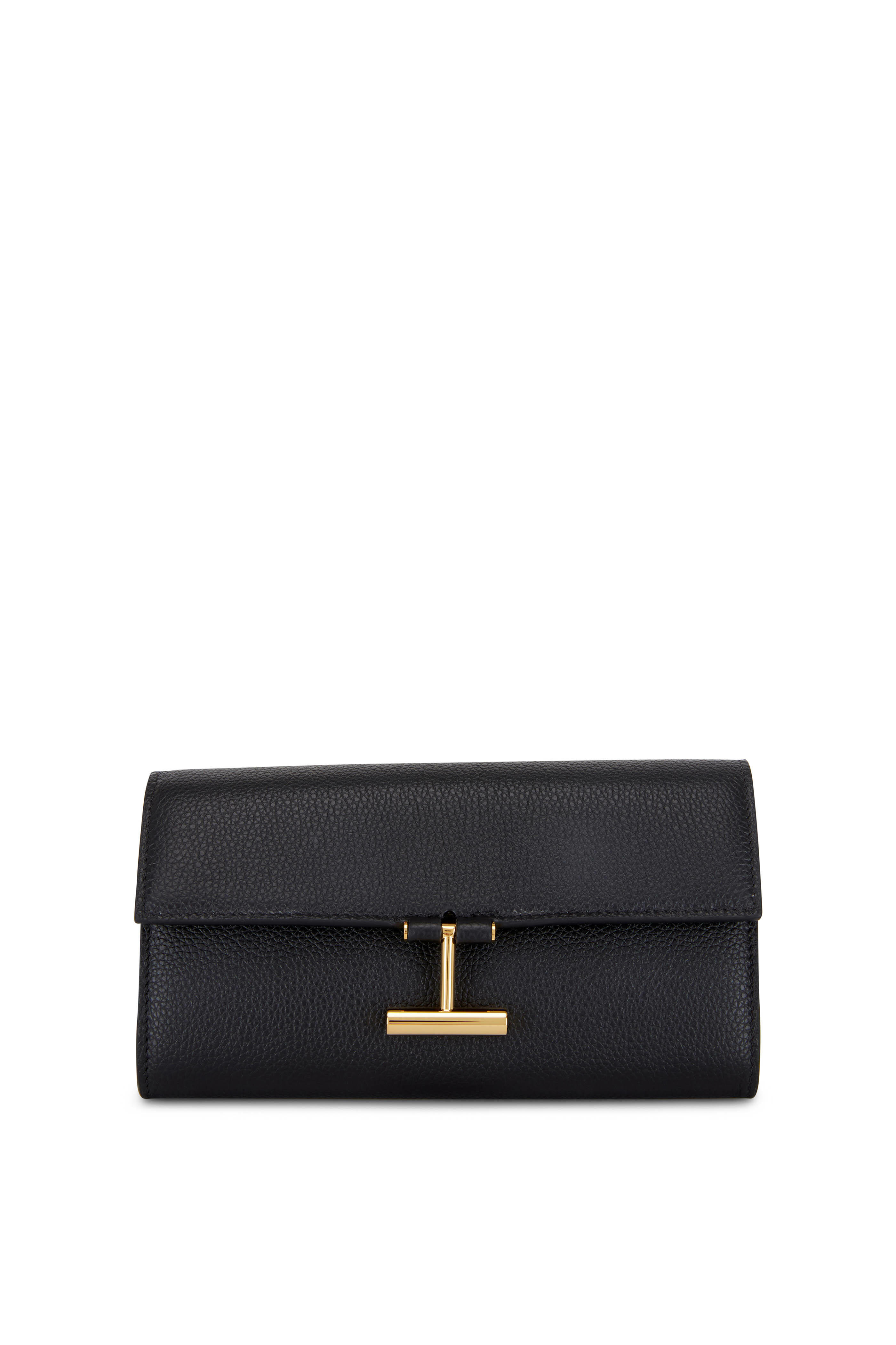 Tom Ford - Black Grained Leather Continental Wallet