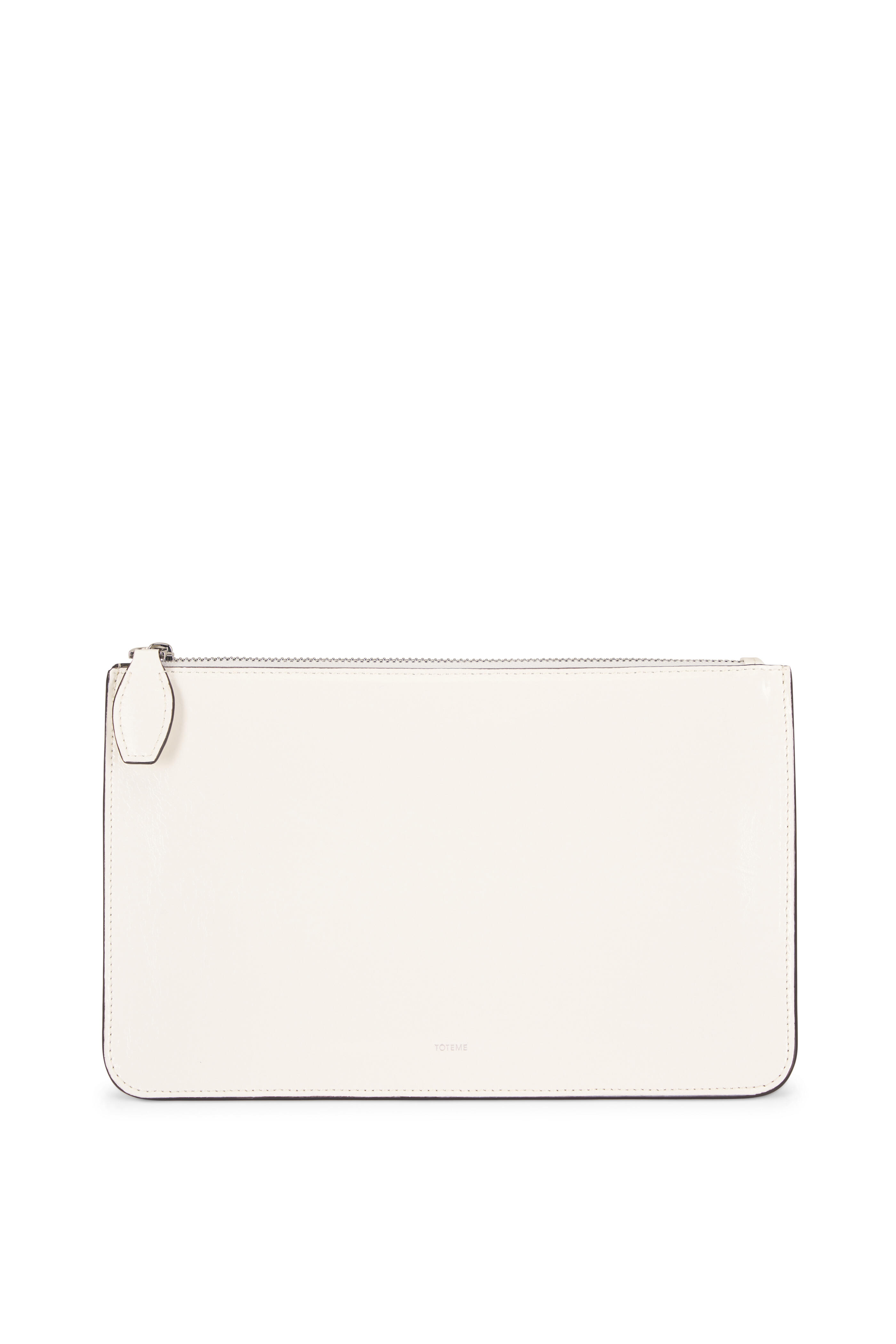 Totême - Three Fold Off White Leather Clutch