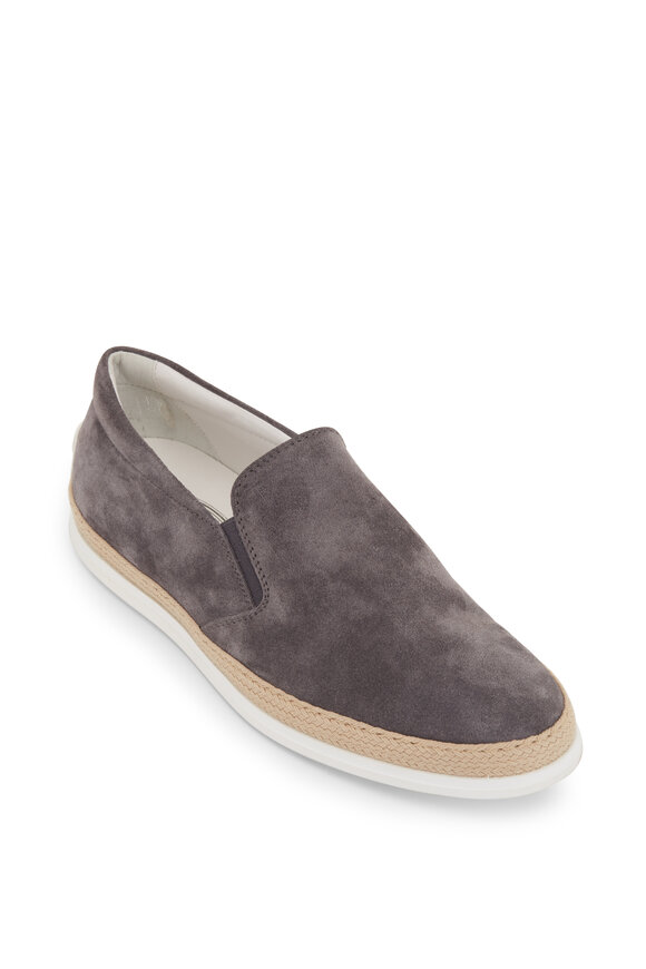 Tod's Gray Suede Espadrille Loafer
