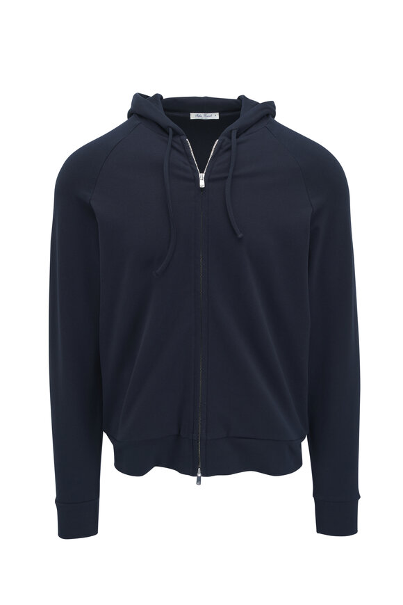 Stefan Brandt Marino Navy Blue Cotton Zip Cardigan 