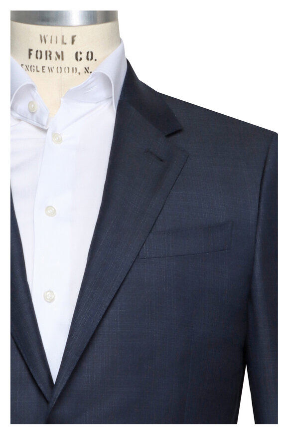 Brioni - Fancy Solid Blue Suit | Mitchell Stores