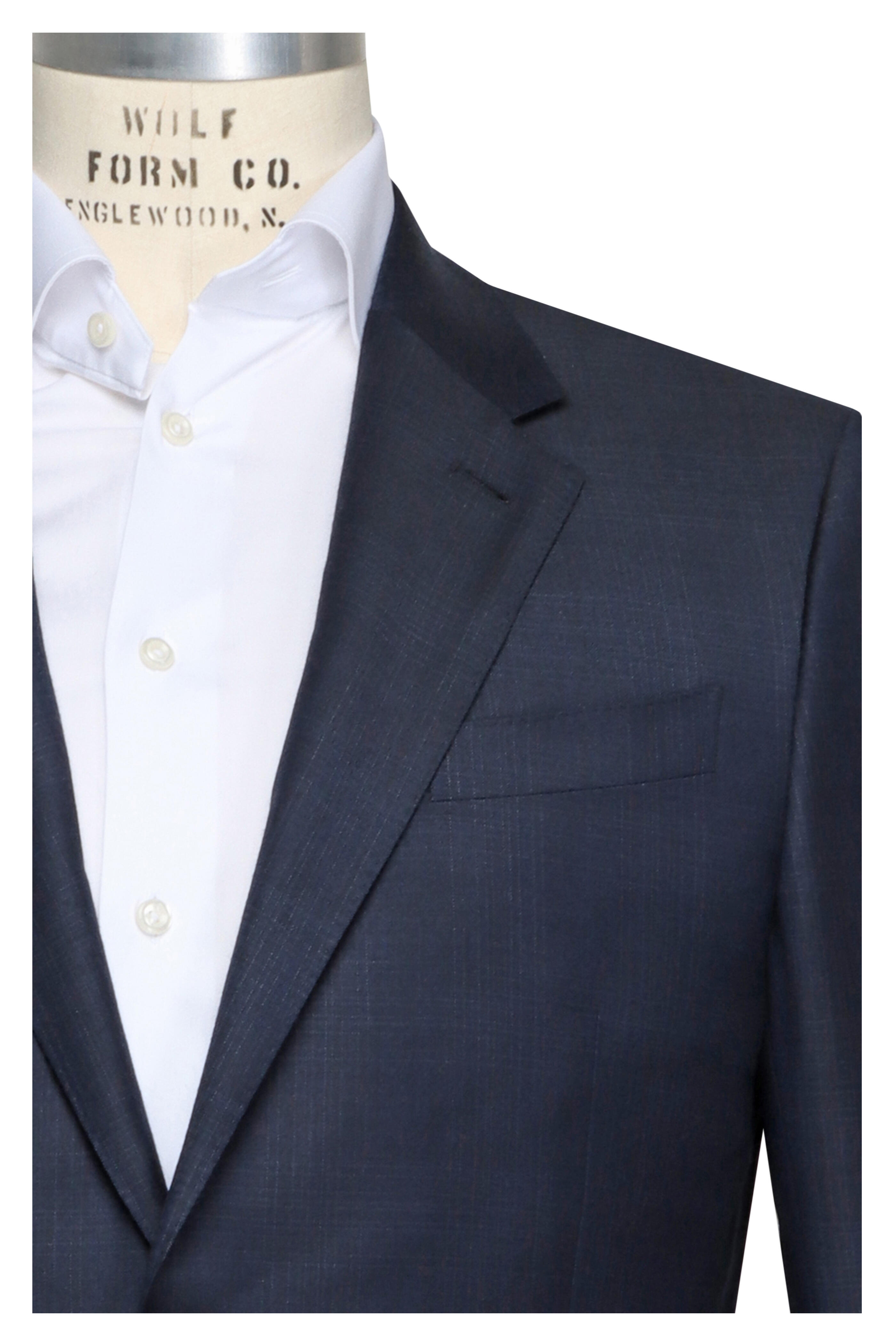 未使用級 only premio スーツ Ermenegildo Zegna Zegna - Navy Blue Check Trofeo Suit | Mitchell Stores