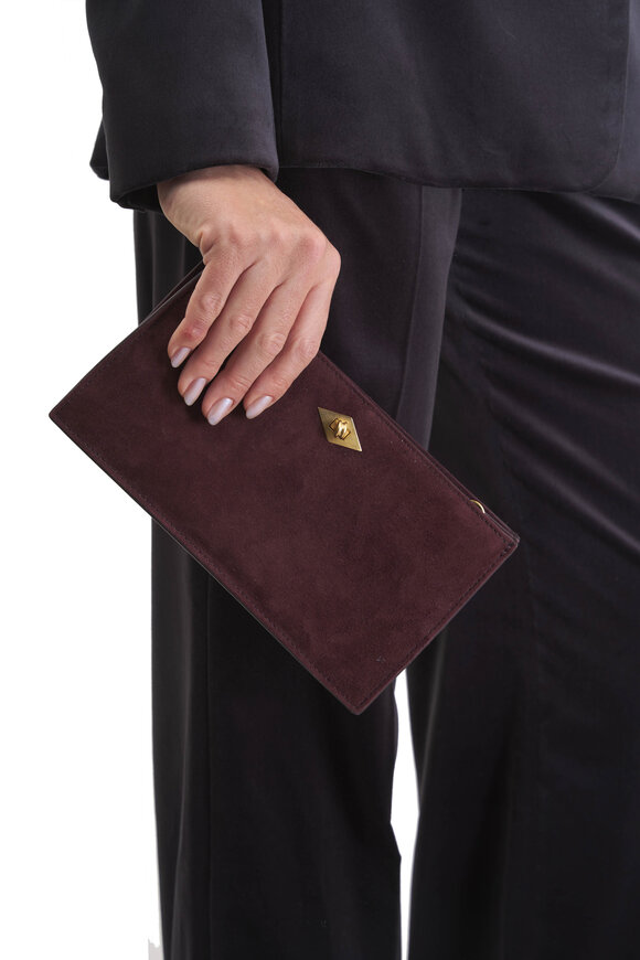 Métier Ease 20 Burgundy Buttery Suede Clutch - view 2
