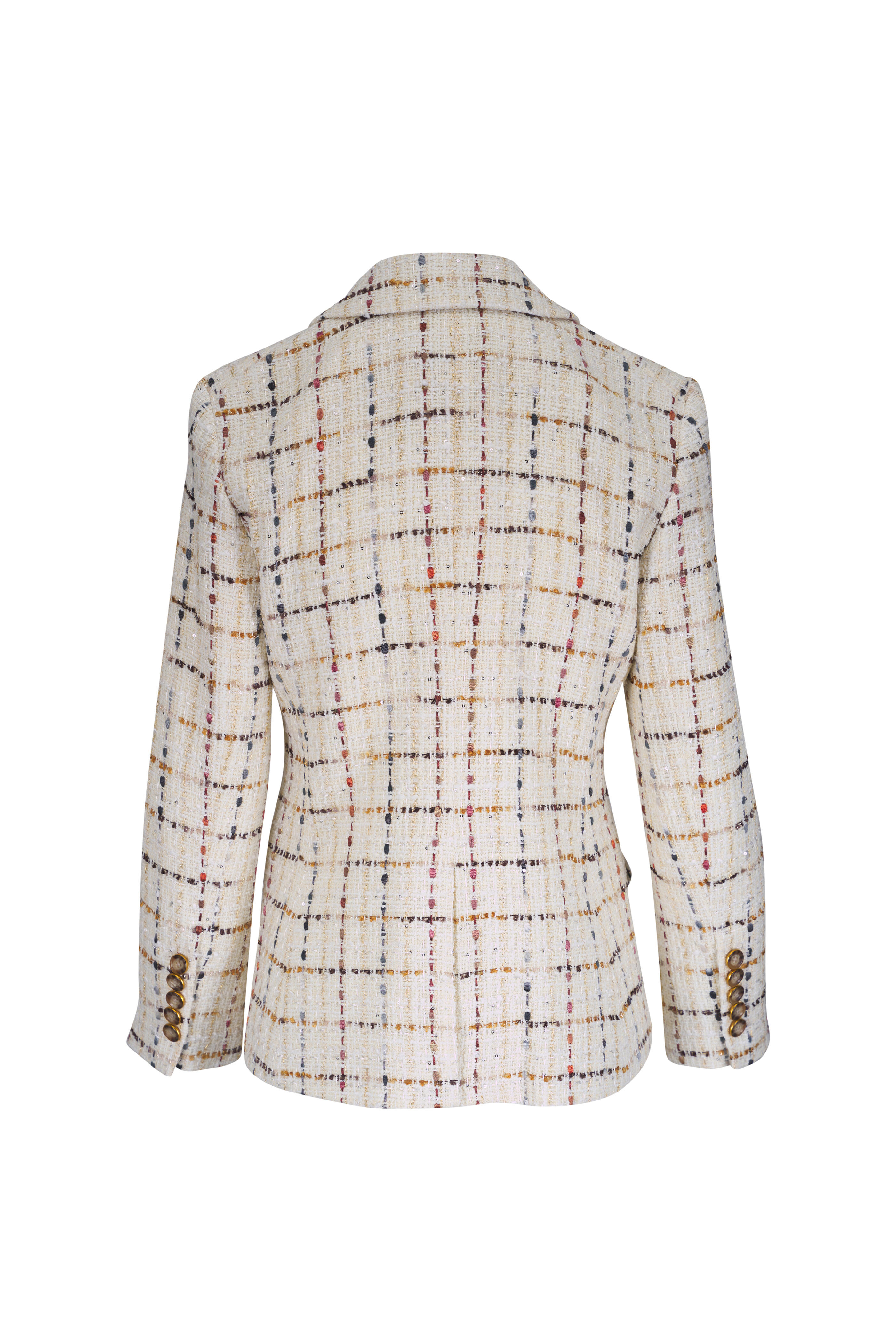 Veronica Beard - Healy Ecru Multicolor Tweed Dickey Jacket