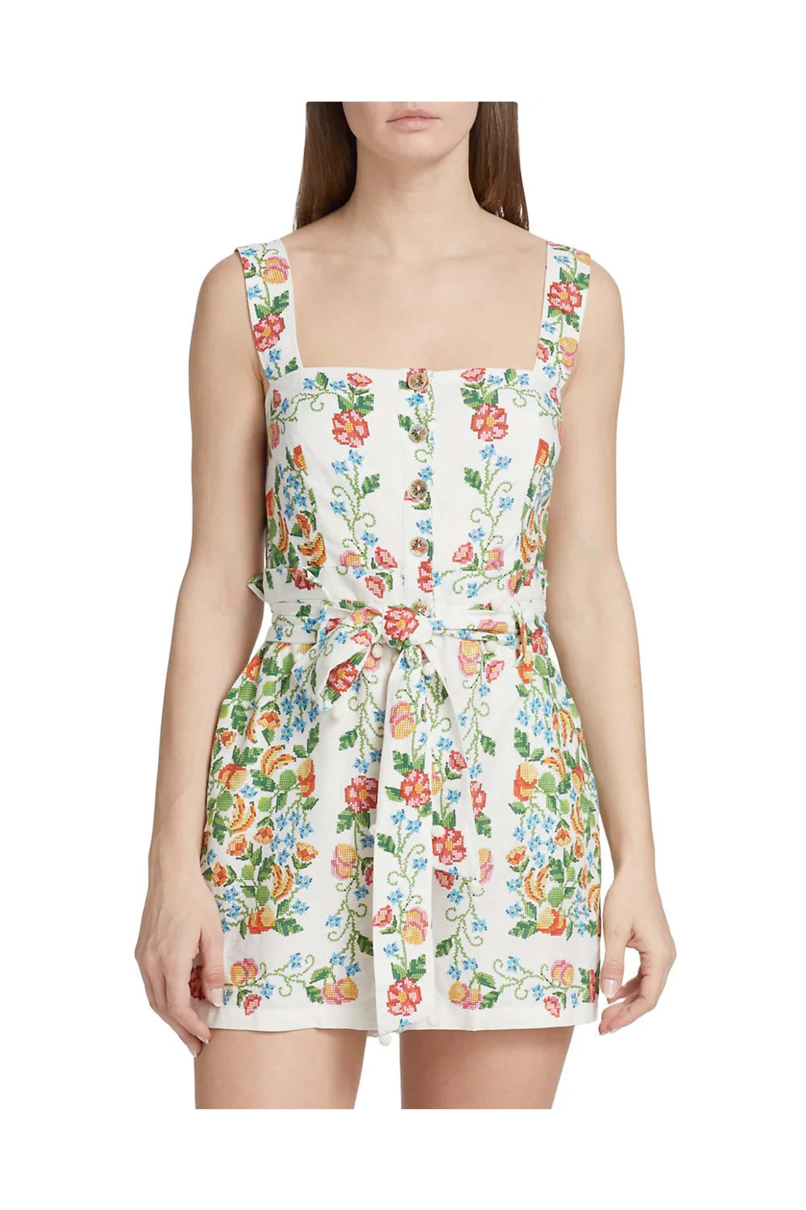 Farm Rio - Tropical Romance Off-White Romper