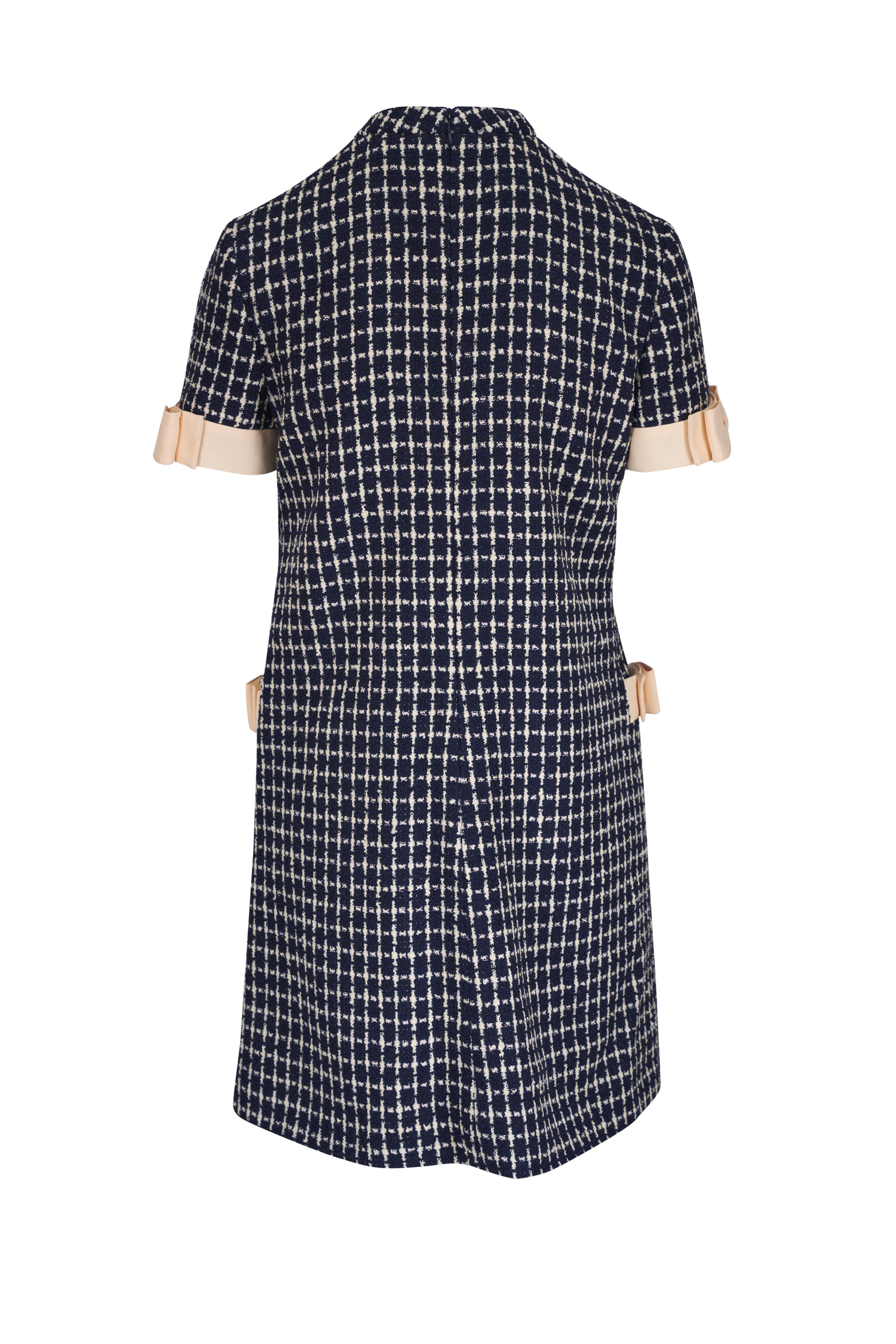 Valentino - Navy & Ivory Bouclé Mini Dress