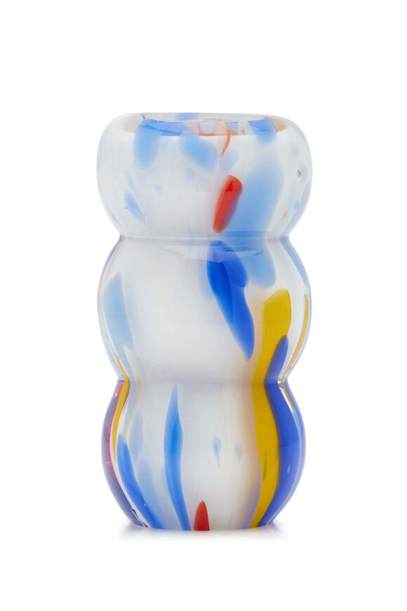 Misette Medium Primary Confetti Glass Candleholder