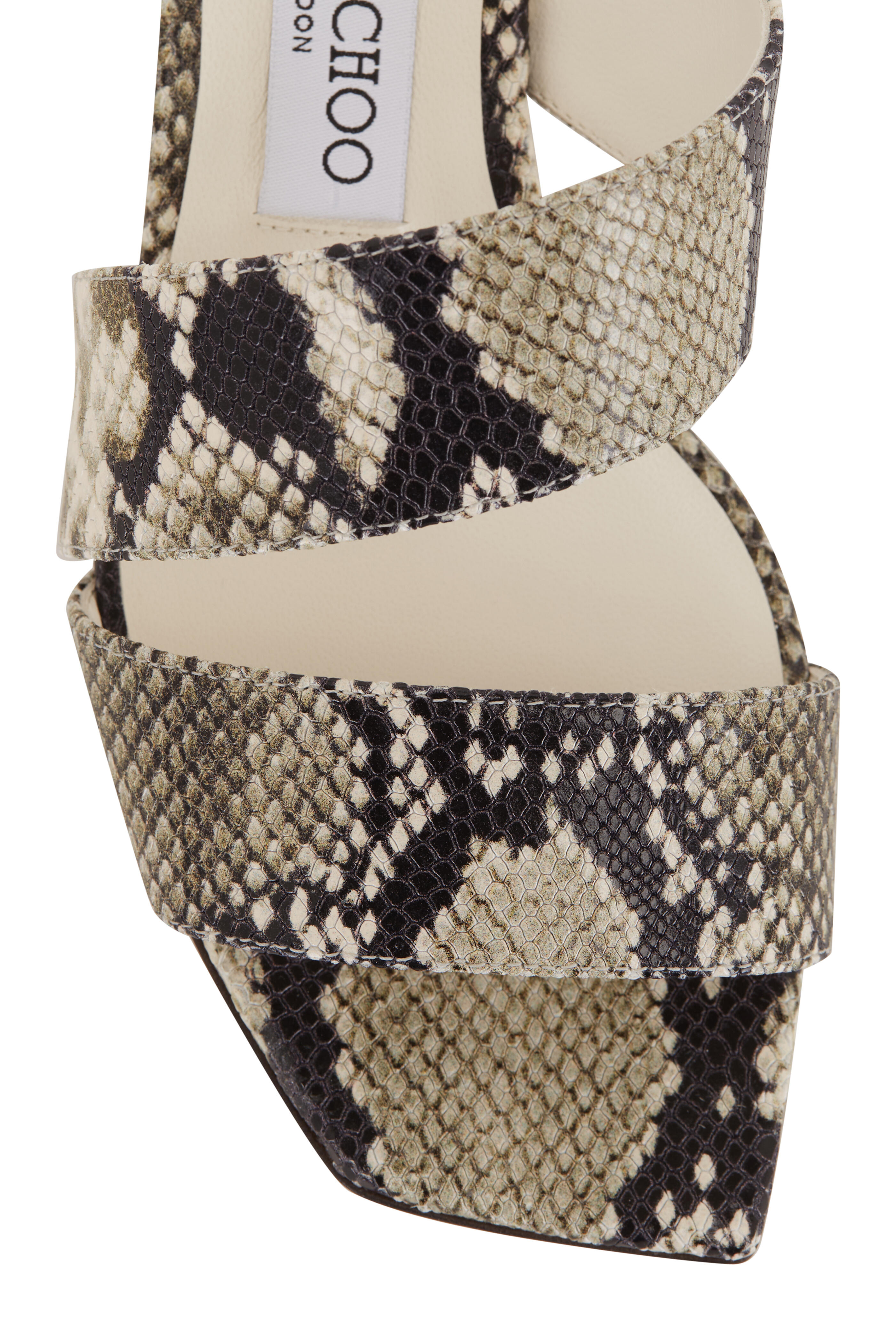 Jimmy Choo - Rori Shiny Snake Print Leather Mule, 35mm
