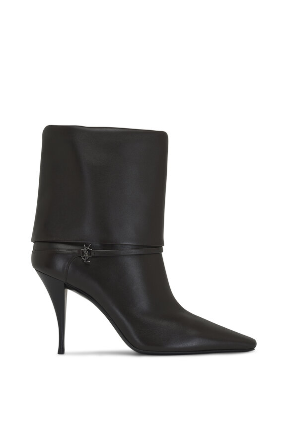 Saint Laurent - Niki Eagle Brown Leather Bootie, 90mm