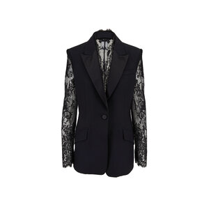 ジャケット Alexander Mcqueen Short-Sleeve Jacket In Tweed And Lace Alexander Mcqueen FW06 Double Breasted tweed shorty coat