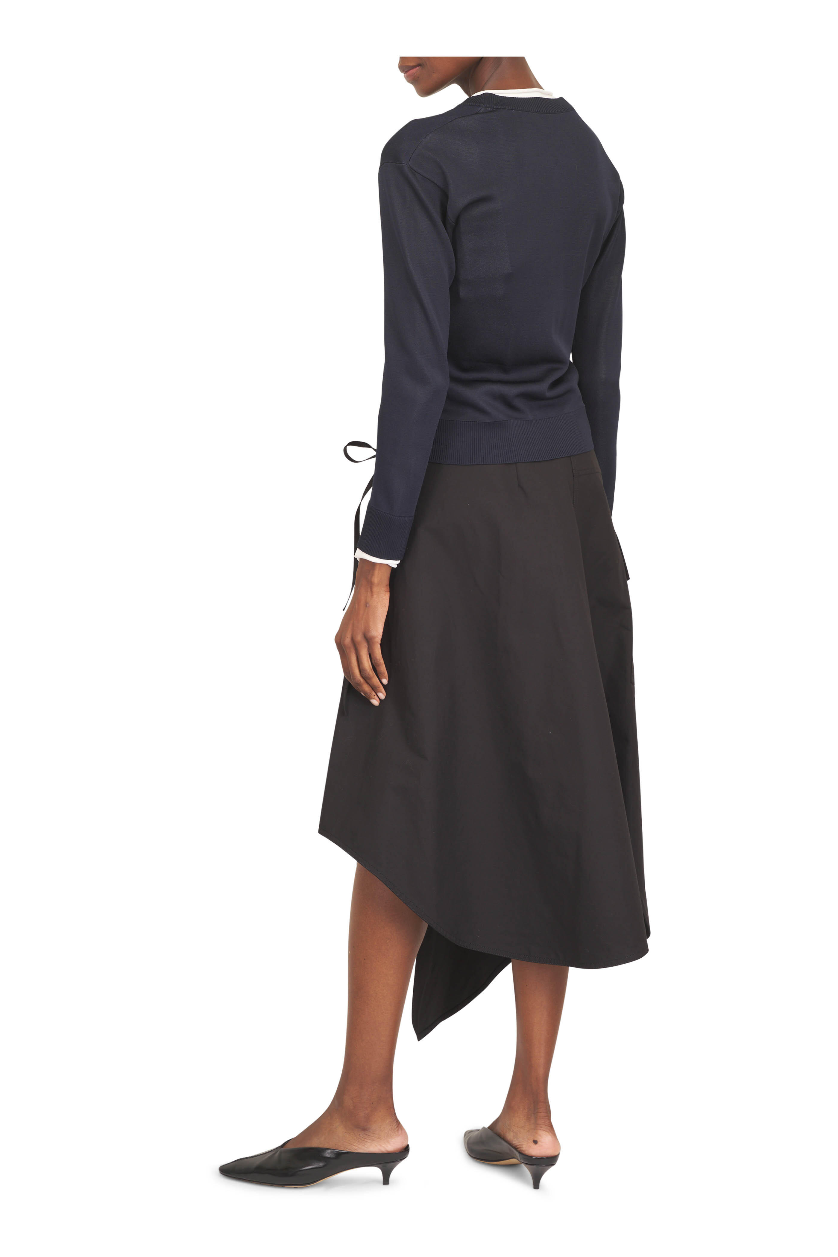 Bottega Veneta - Double Black Compact Cotton Toile Skirt - view 4