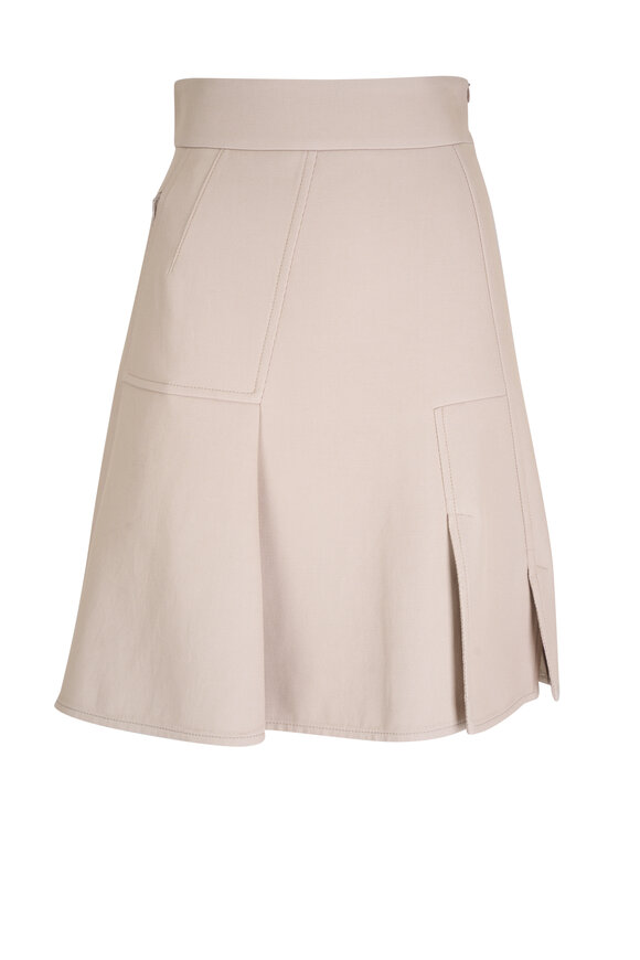 Akris Beige Irregular Pleated A-line Skirt