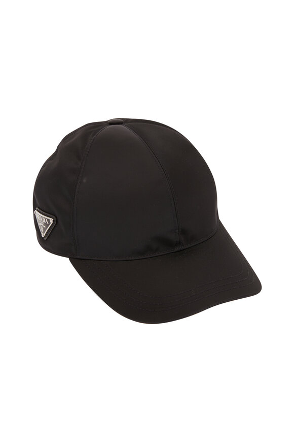 Prada Black Nylon Logo Baseball Hat