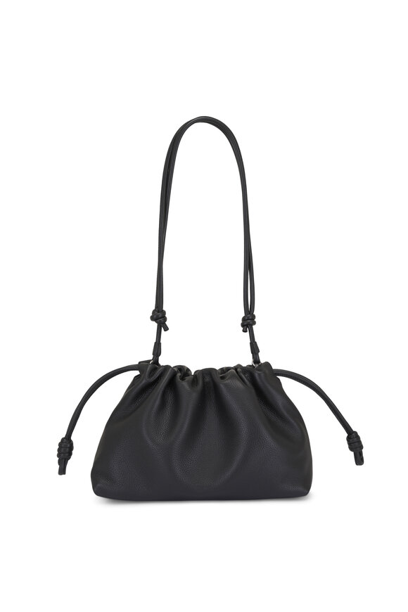 Loewe Medium Flamenco Black Fine Grained Leather Clutch - view 2