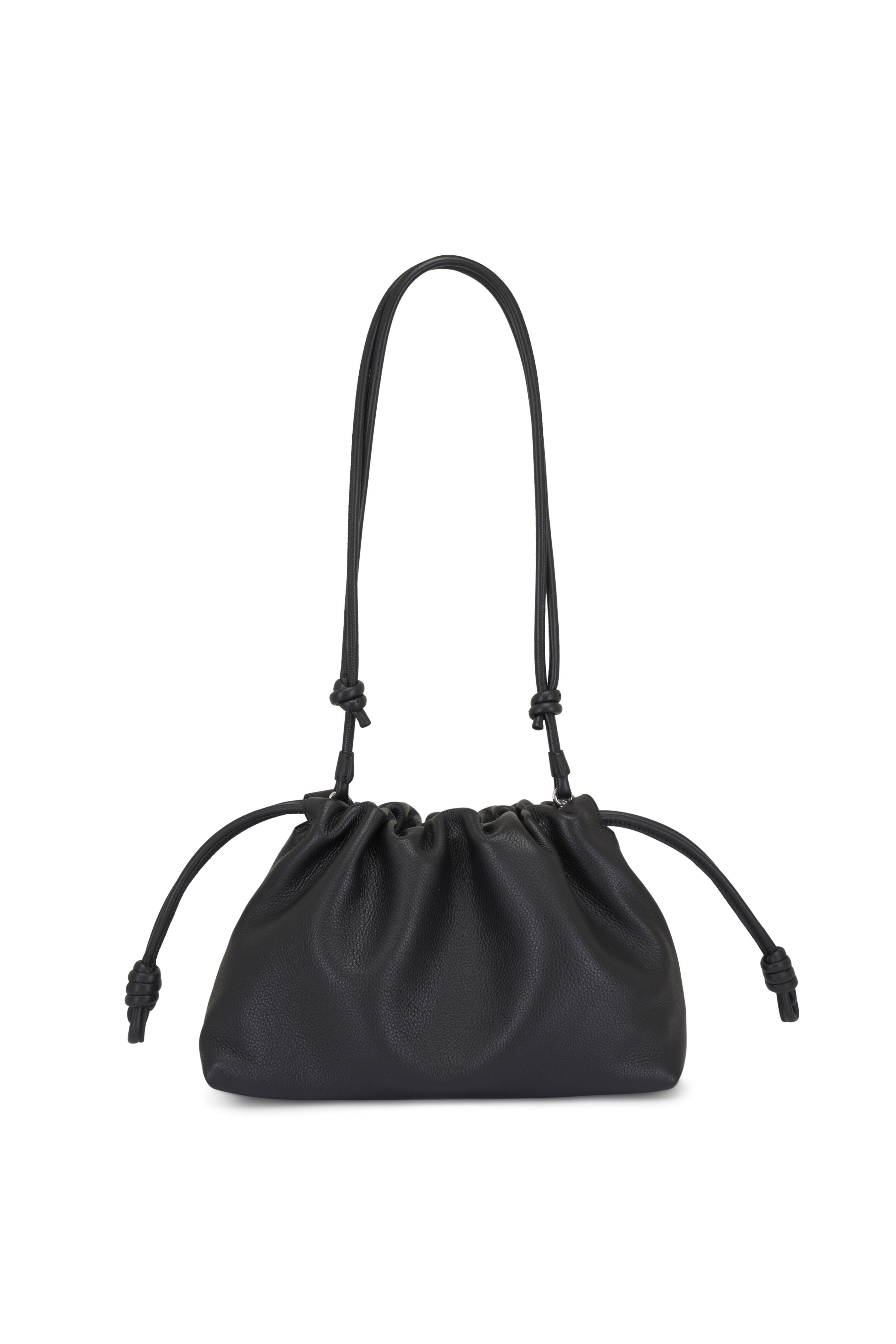 Loewe - Medium Flamenco Black Fine Grained Leather Clutch