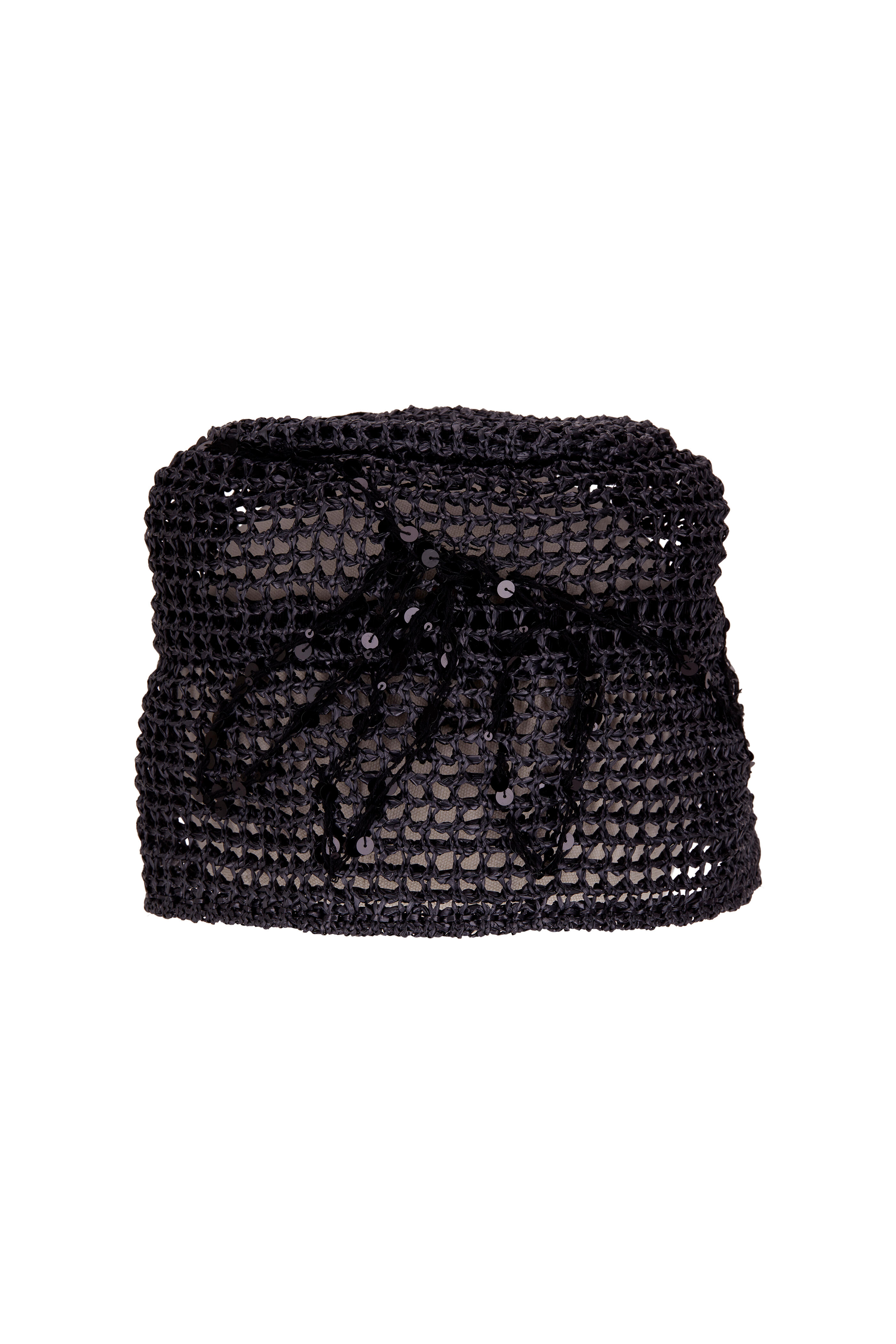 Brunello Cucinelli - Black Raffia Floral Embroidered Bucket Hat