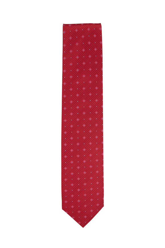 Dolce Punta - Red Floral Silk Necktie