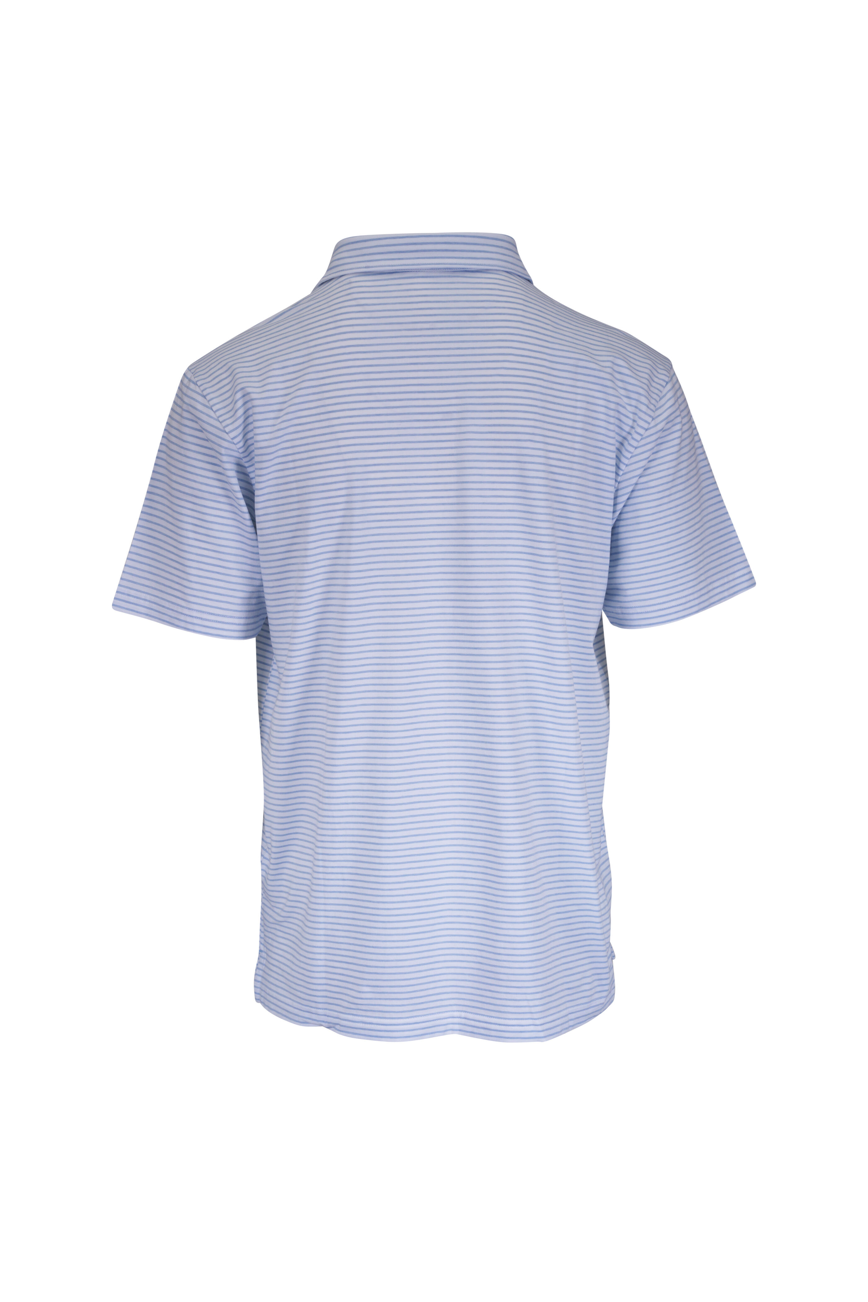 Peter Millar - Crown Flex White Stripe Cotton Short Sleeve Polo - view 5