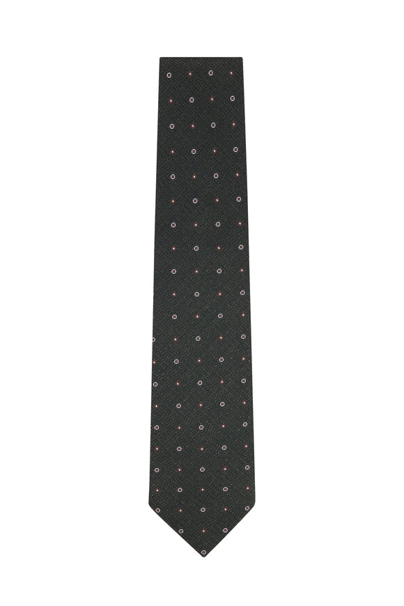 Isaia - Green & Gray Dot Necktie