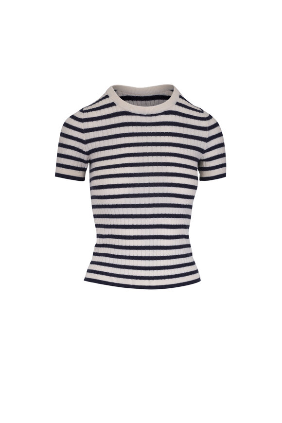 Nili Lotan Alita Ivory & Onyx Stripe Cashmere Sweater