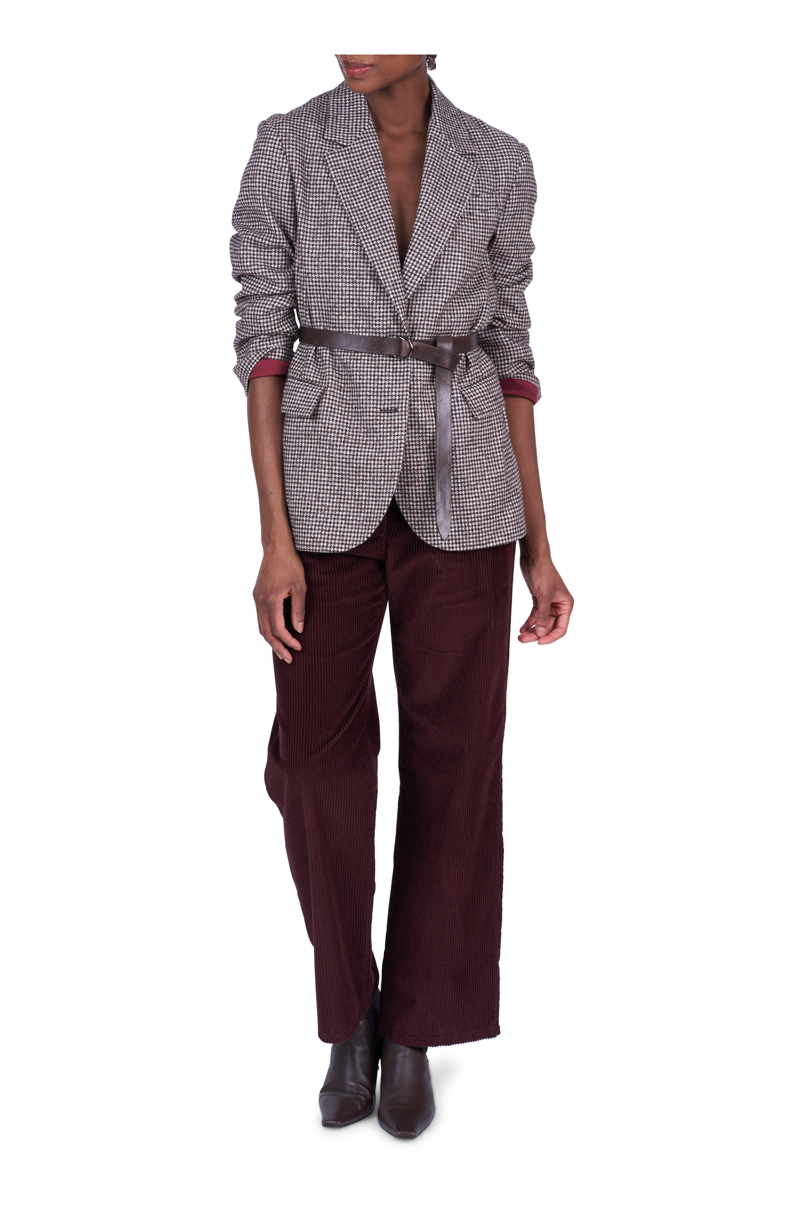 Brunello Cucinelli - Burgundy Corduroy Five Pocket Pant