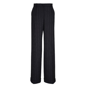 Dolce & Gabbana - Pinstripe Black Wool Straight Leg Pant
