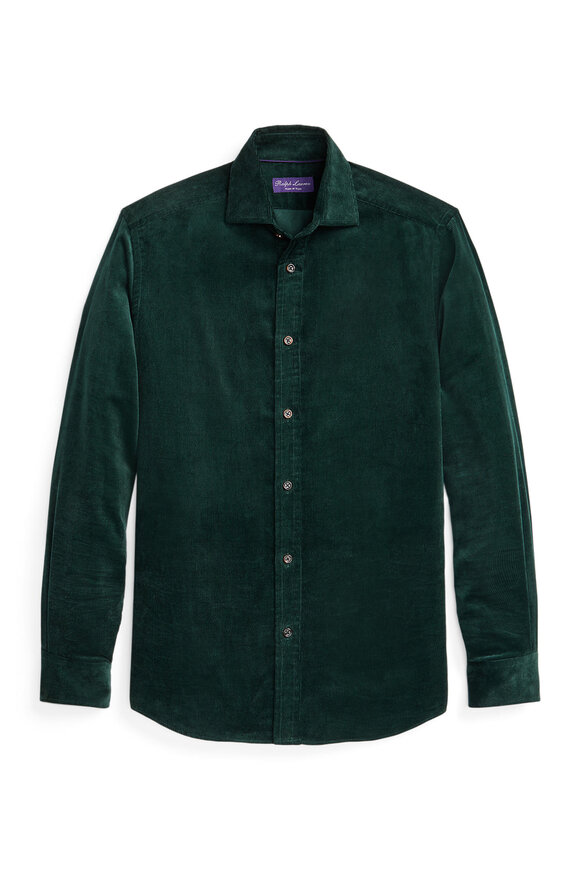 Ralph Lauren Purple Label - Dark Racing Green Fine-Wale Corduroy Shirt