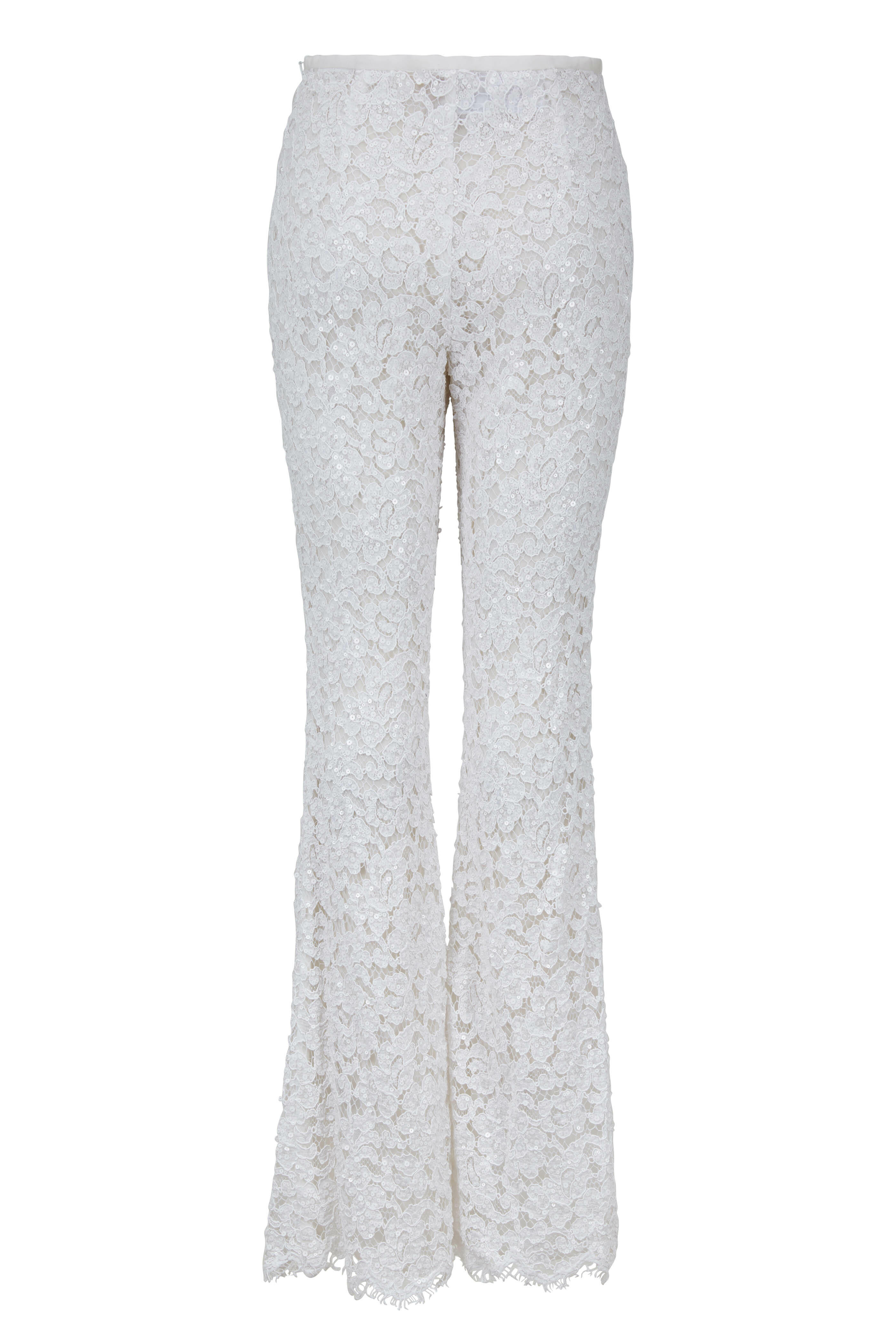 Michael Kors Collection - Optic White Lace & Sequin Pant