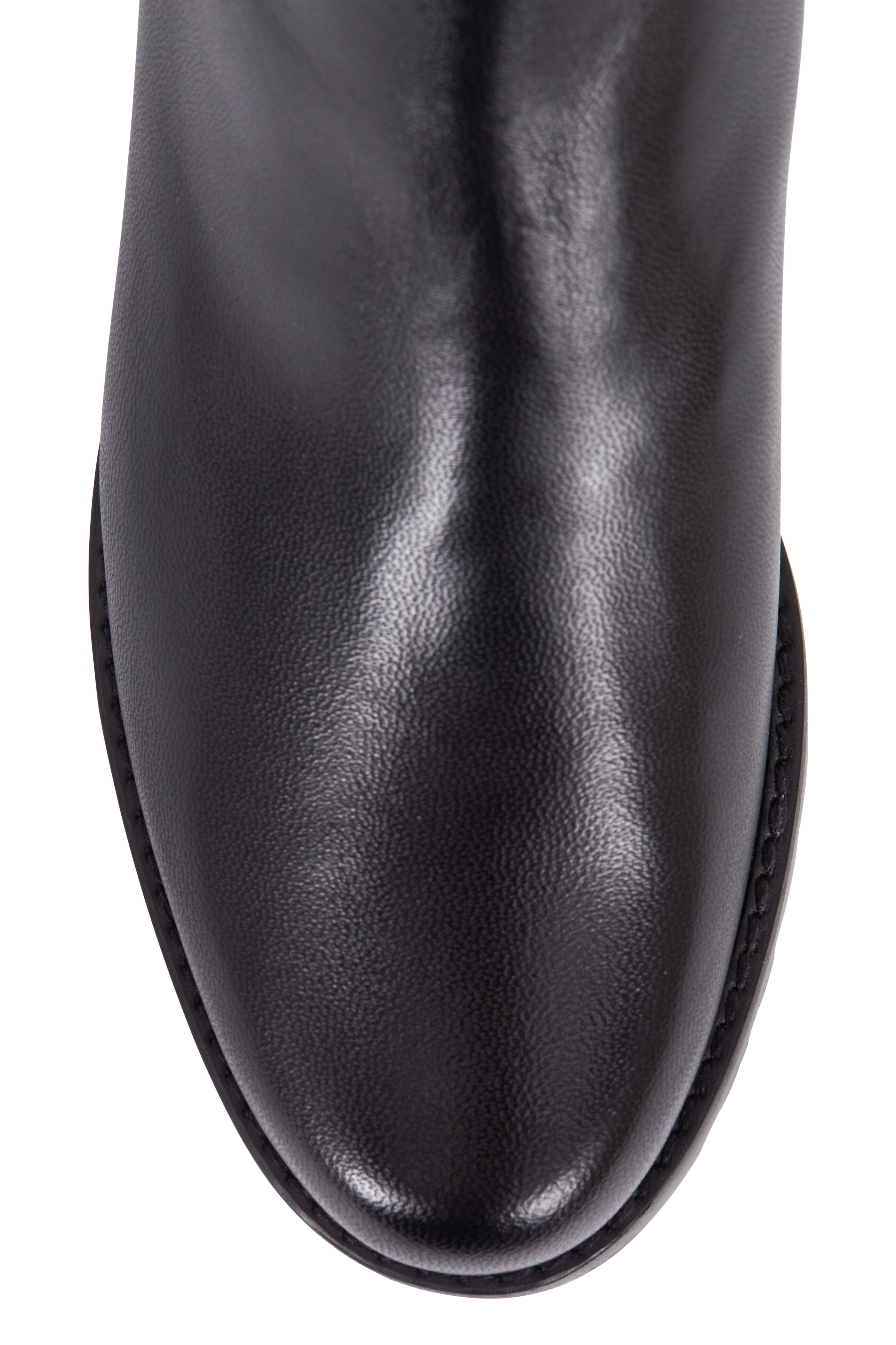 Stuart Weitzman - Grounded Black Leather Classic Tall Boot, 40mm
