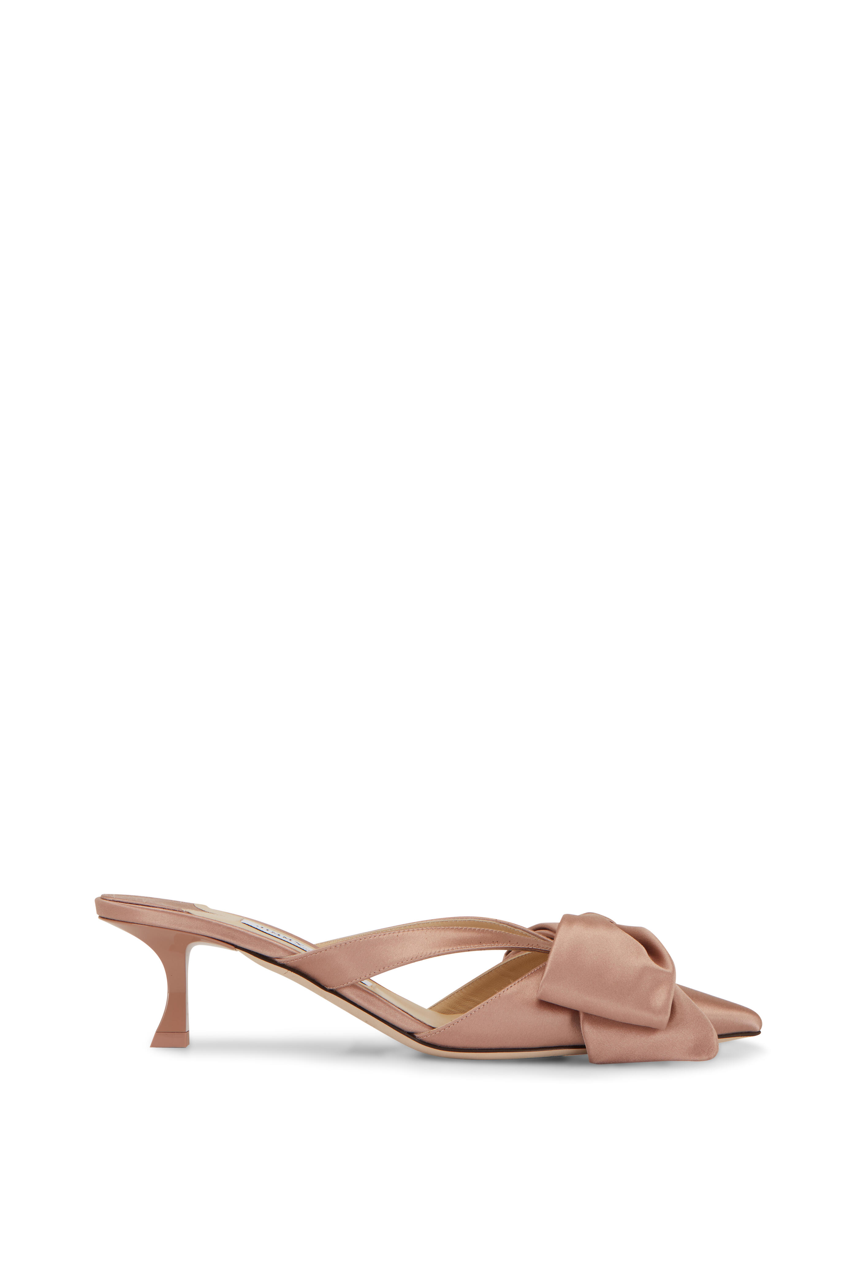 Jimmy Choo - Flaca Ballet Pink Satin Mule, 50mm | Mitchell Stores