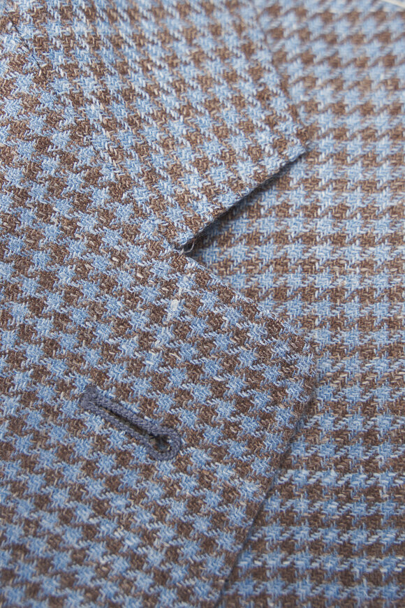 Canali - Kei Blue & Brown Houndstooth Sportscoat