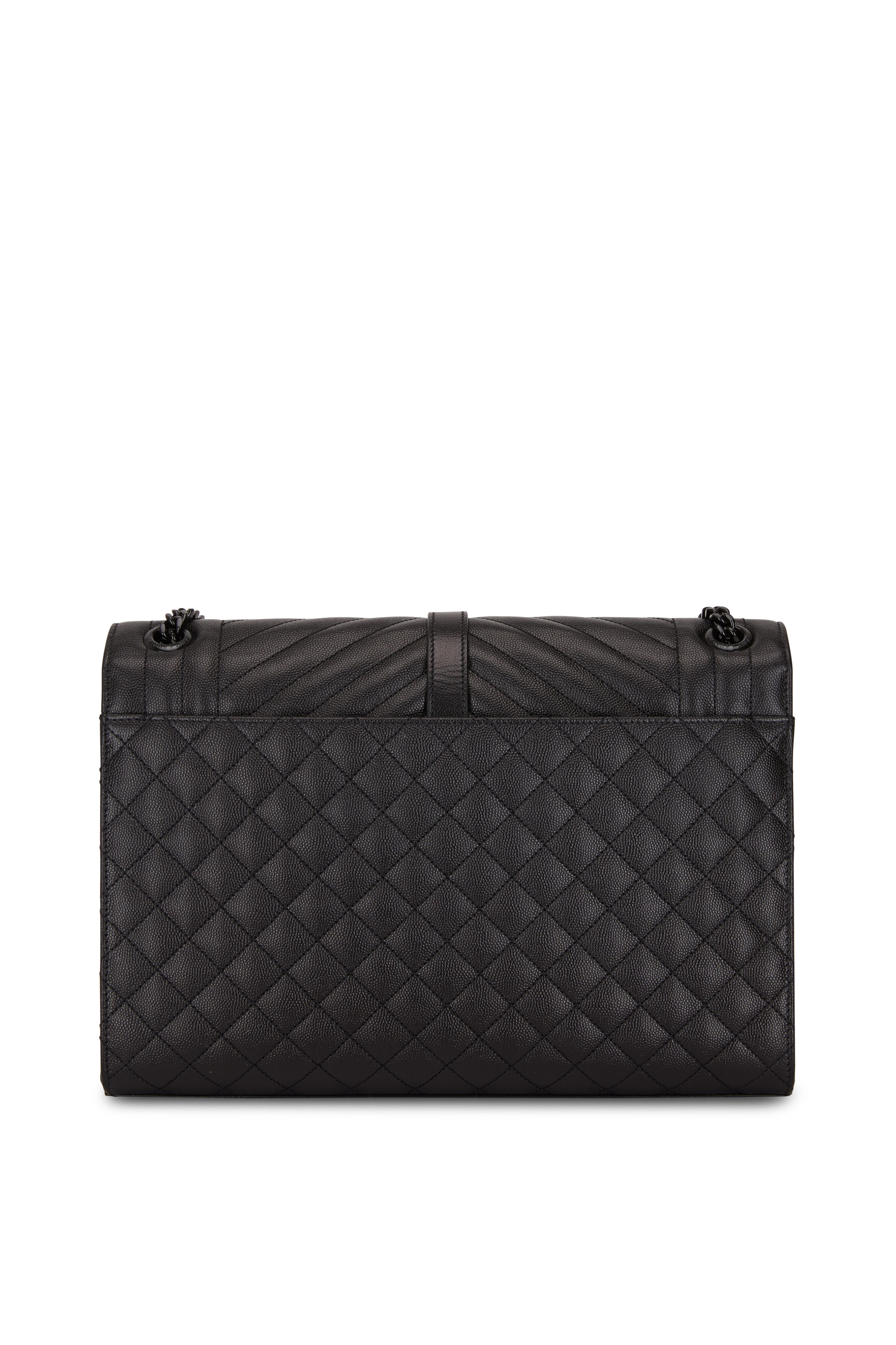Saint Laurent - Monogram Black Leather Large Satchel