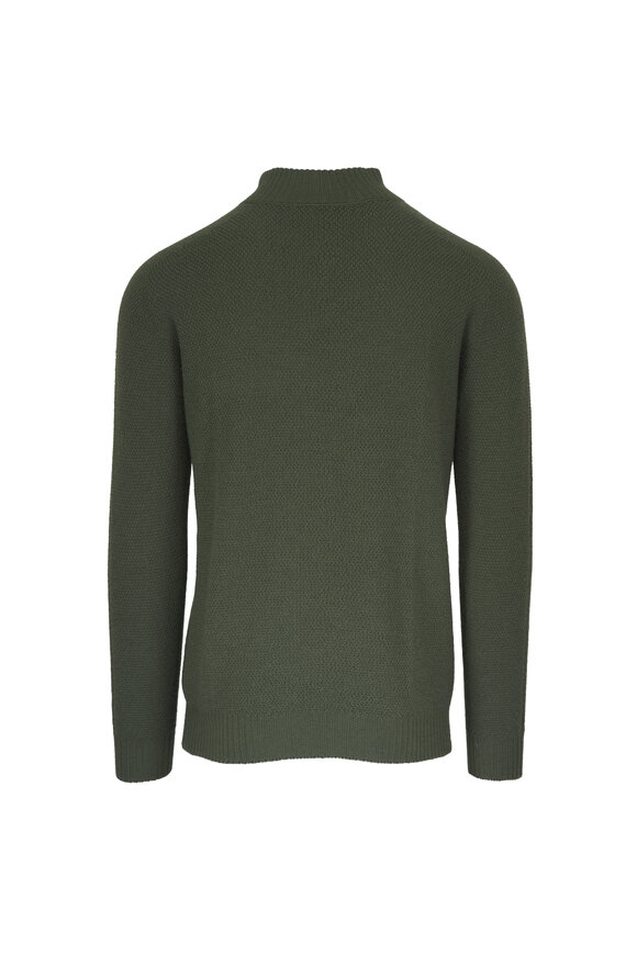 Fly3 Green Textured Wool Reversible Quarter Zip - view 6