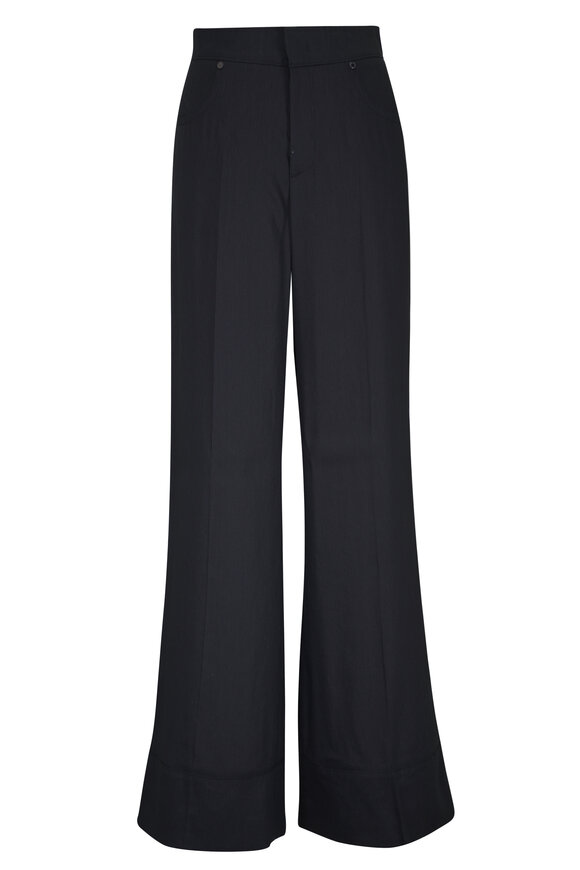 【店舗購入】ANDMARY Highwaist ribbon pants 黒 M ANDMARY】Highwaist ribbon pants