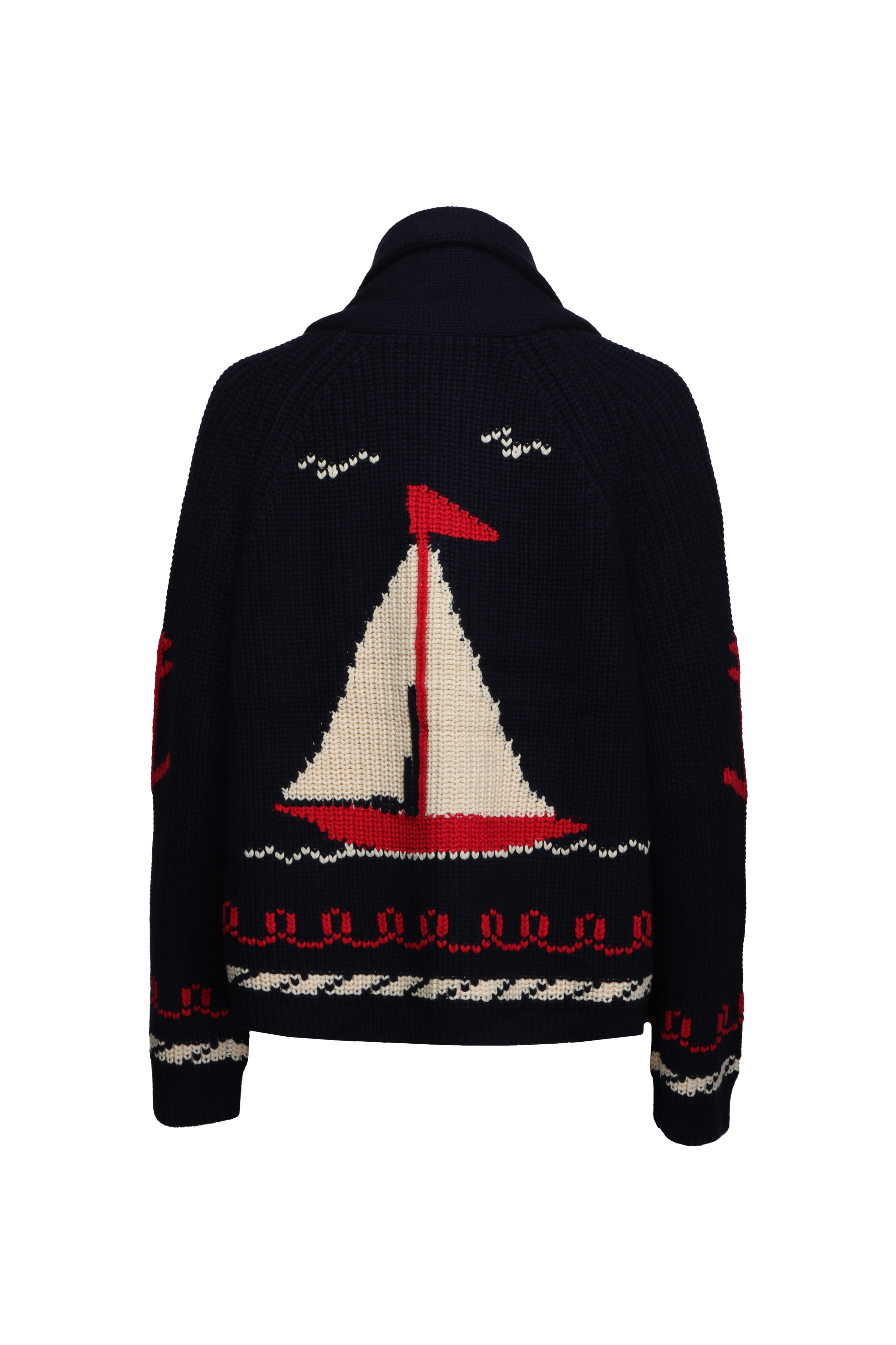 The Great - Sailboat Lodge Navy Knit Cardigan