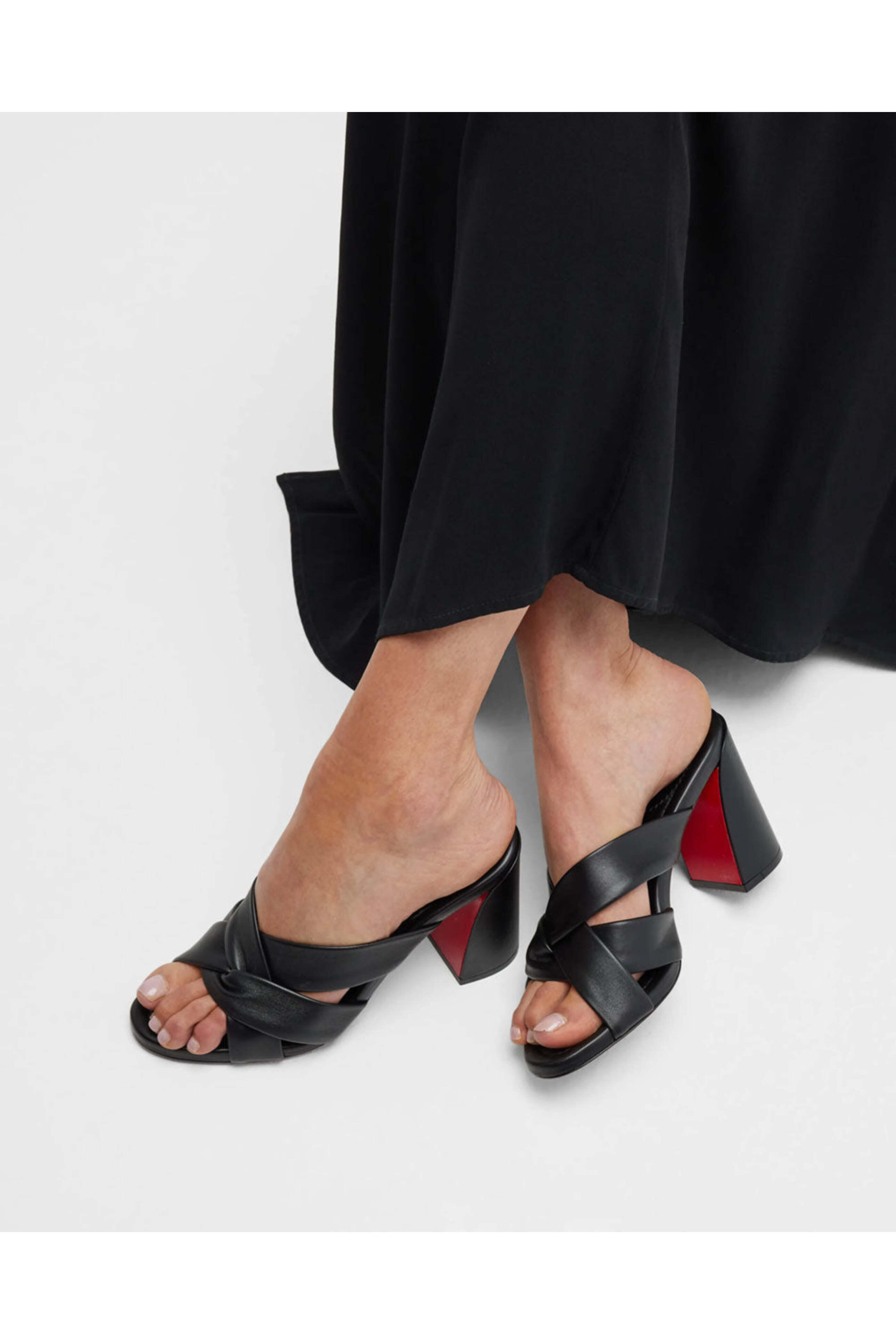 Christian Louboutin - Disco Club 85 Napa Lining Mule Sandals in Black