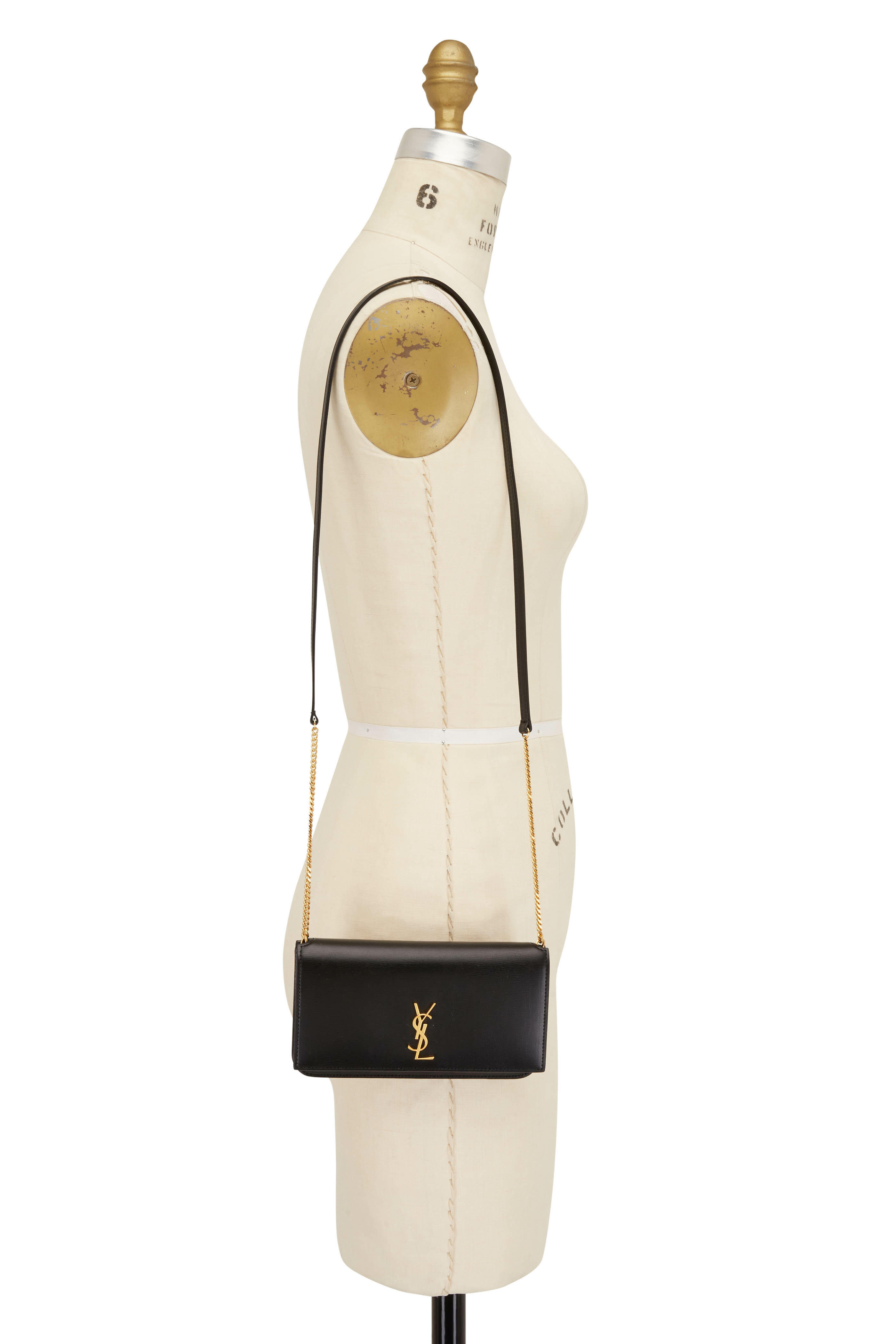 CASSANDRE phone holder with strap in smooth leather, Saint Laurent