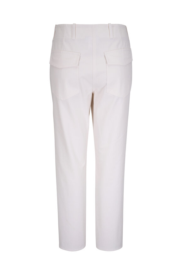 Akris Punto Franco Cream Stretch Cotton Straight Leg Pant - view 5