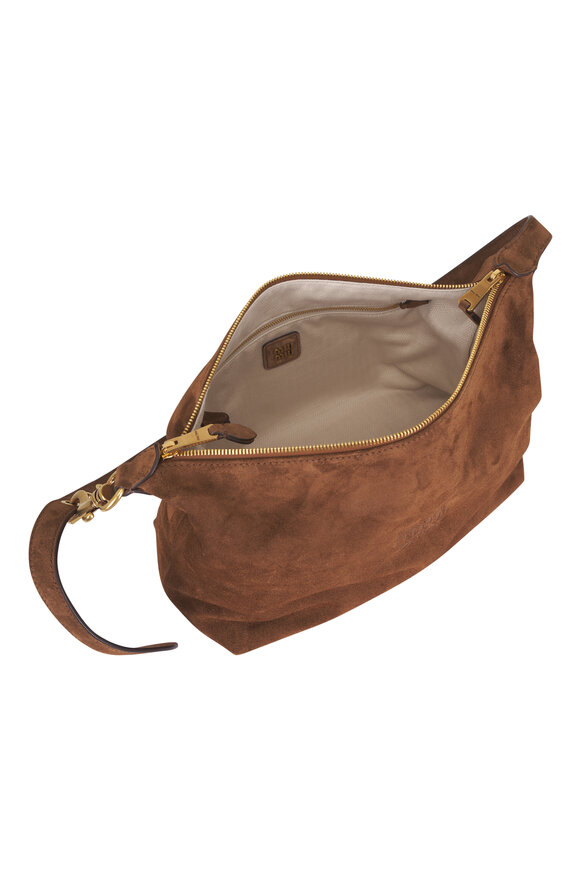 Miu Miu Small Camoscio Cocoa Brown Suede Shoulder Bag - view 4