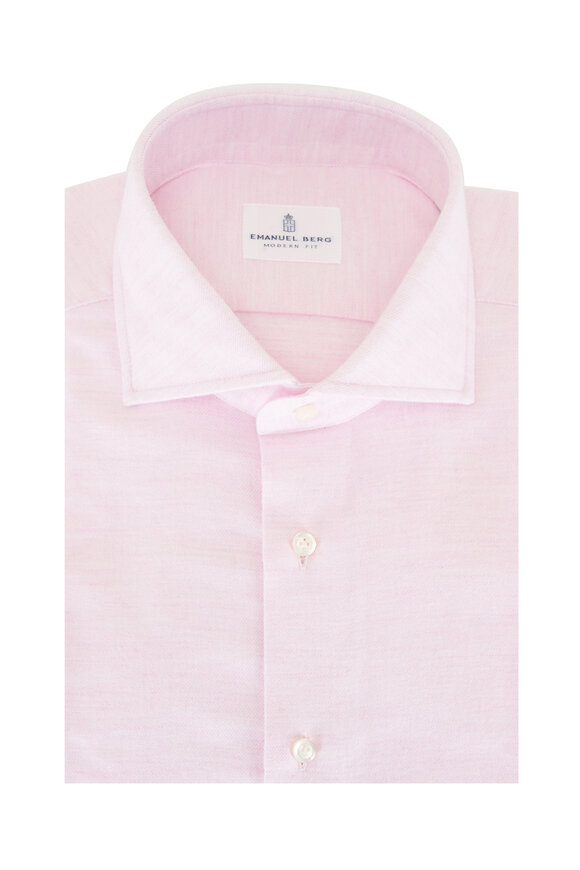 Emanuel Berg 4 Flex Pink Solid Modern Fit Sport Shirt