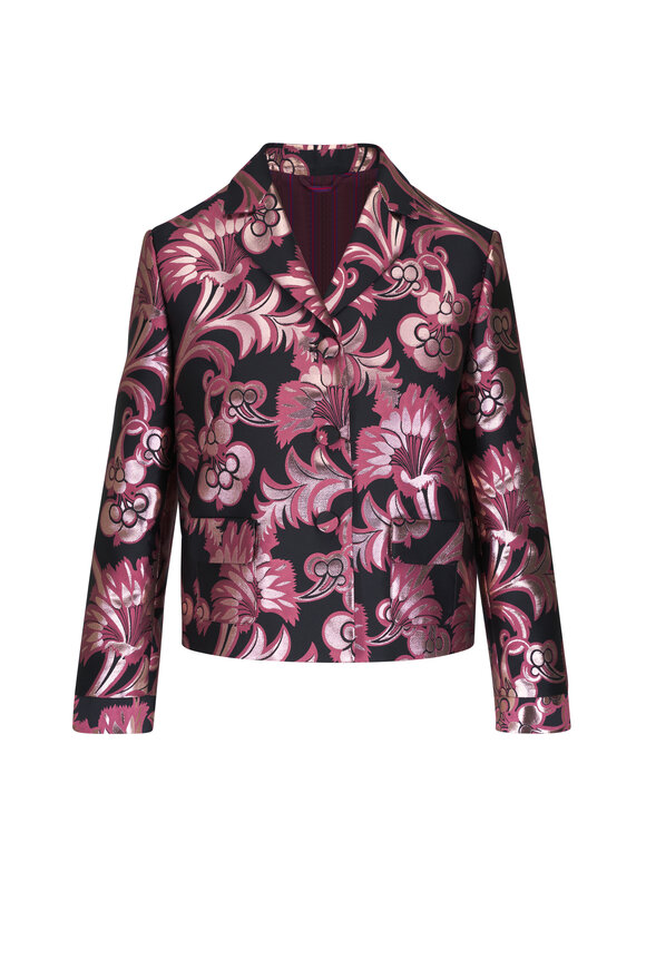 Etro - Metallic Blush & Black Jacquard Jacket