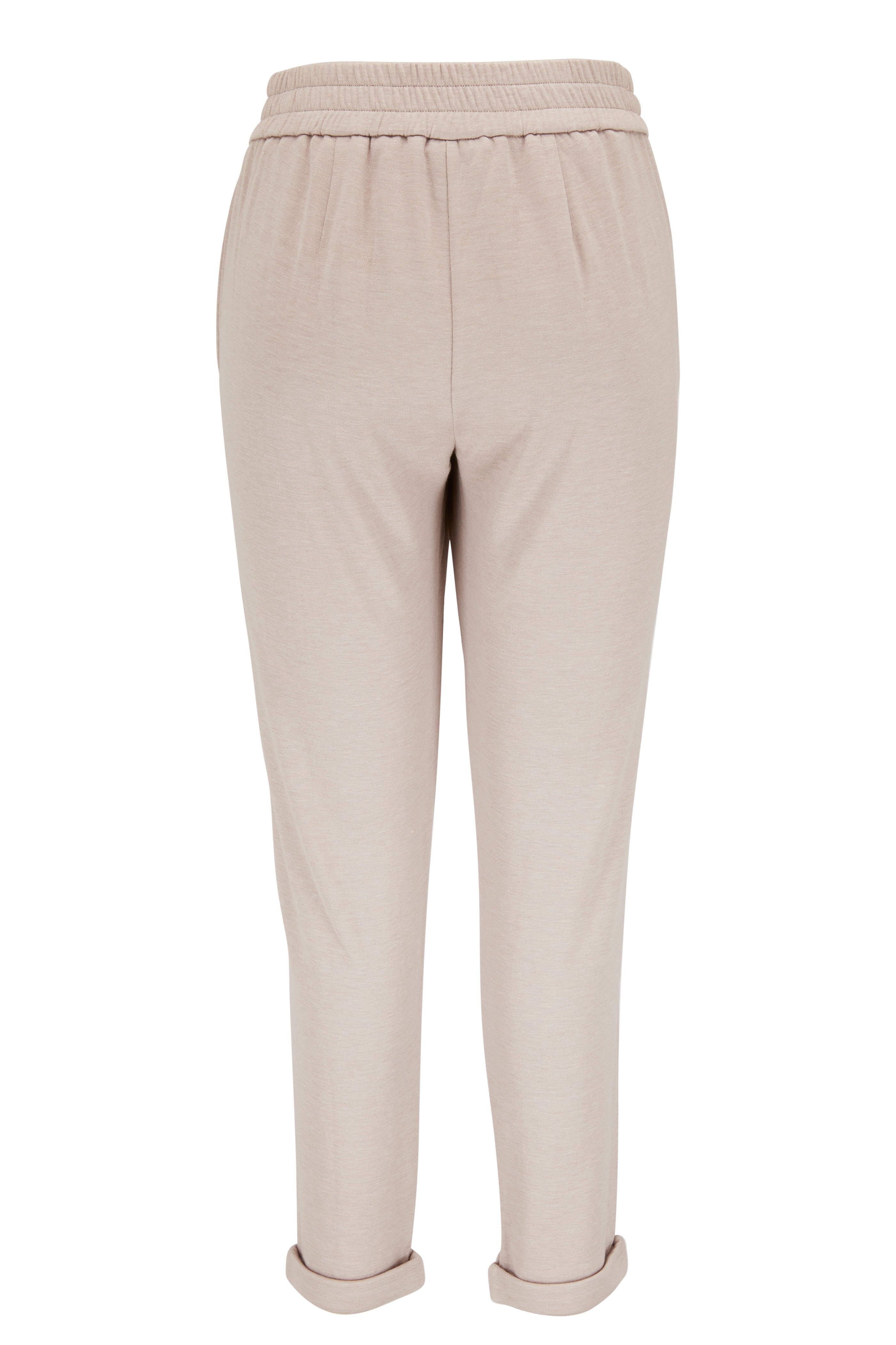 パンツ Brunello Cucinelli Beige Cotton Joggers Brunello Cucinelli - Beige Cotton & Silk French Terry Monili