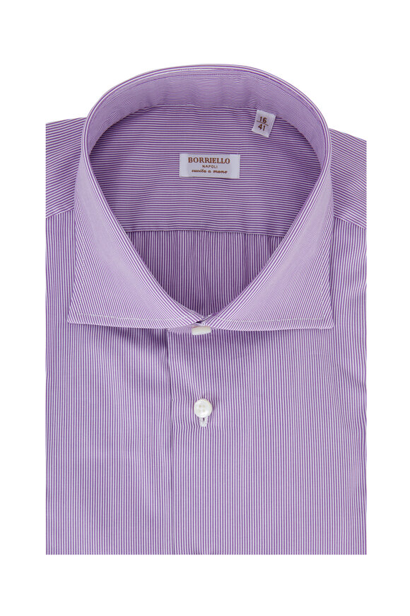 Borriello Light Purple Striped Dress Shirt