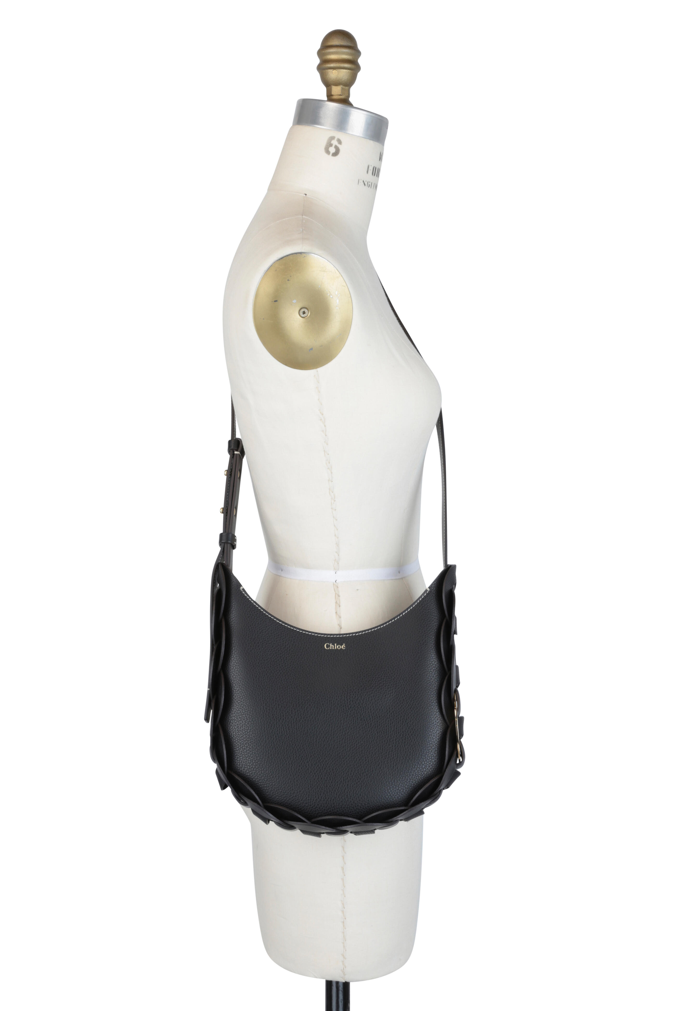 Chloé - Darryl Black Grained Leather Small Hobo Bag