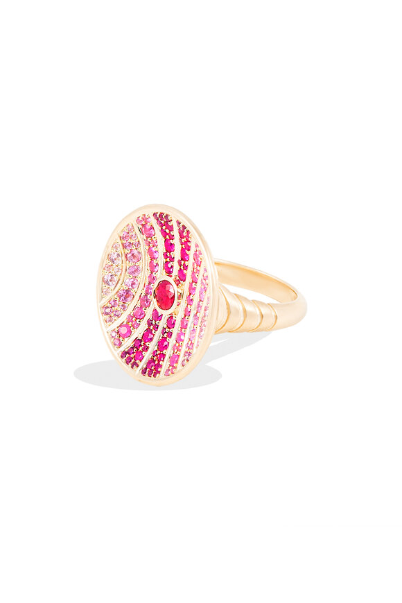 Campbell + Charlotte Revel Ruby & Sapphire Large Dimensional Ring - view 2