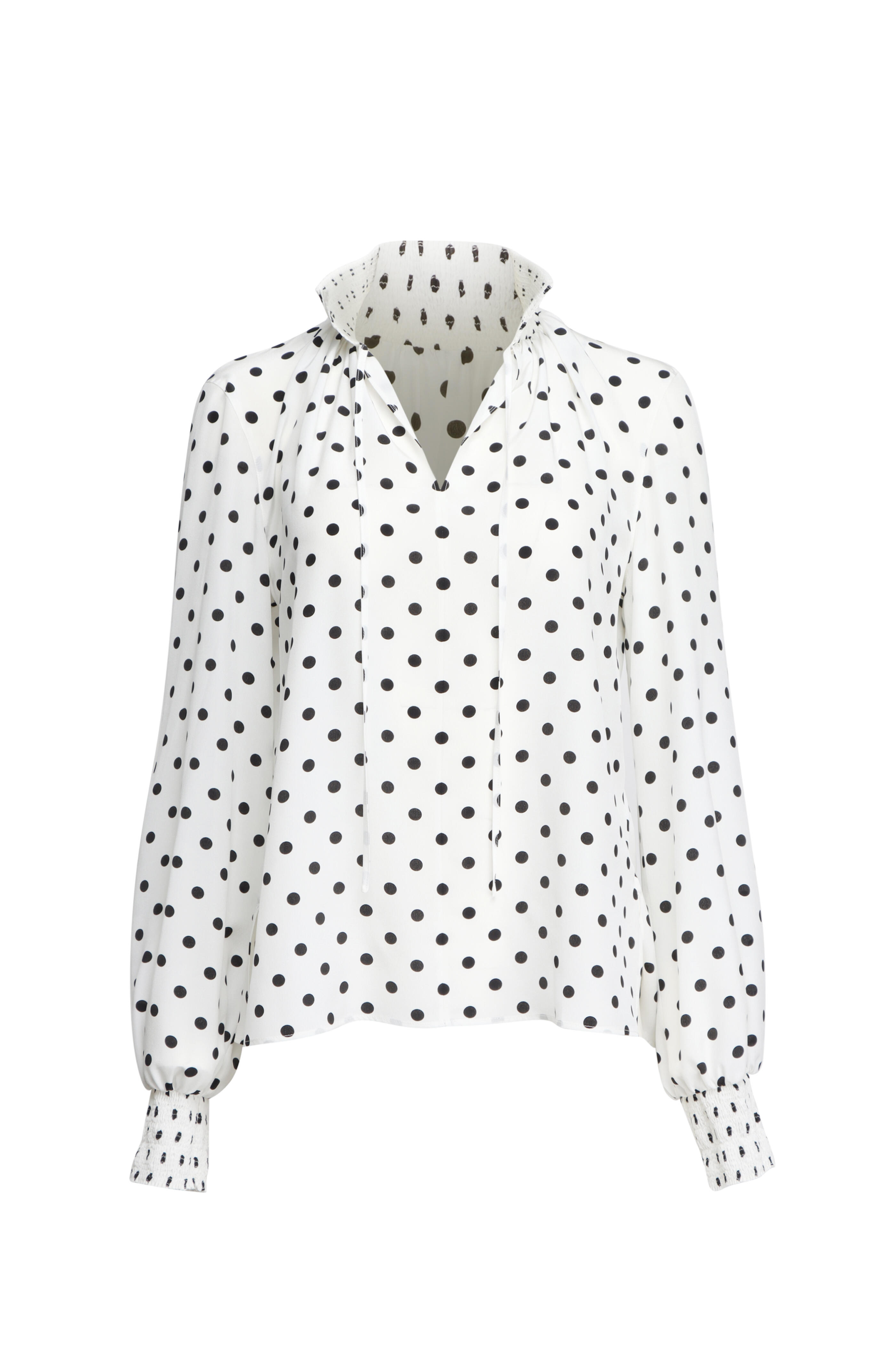 Akris Punto - Cream & Black Polka Dot Blouse